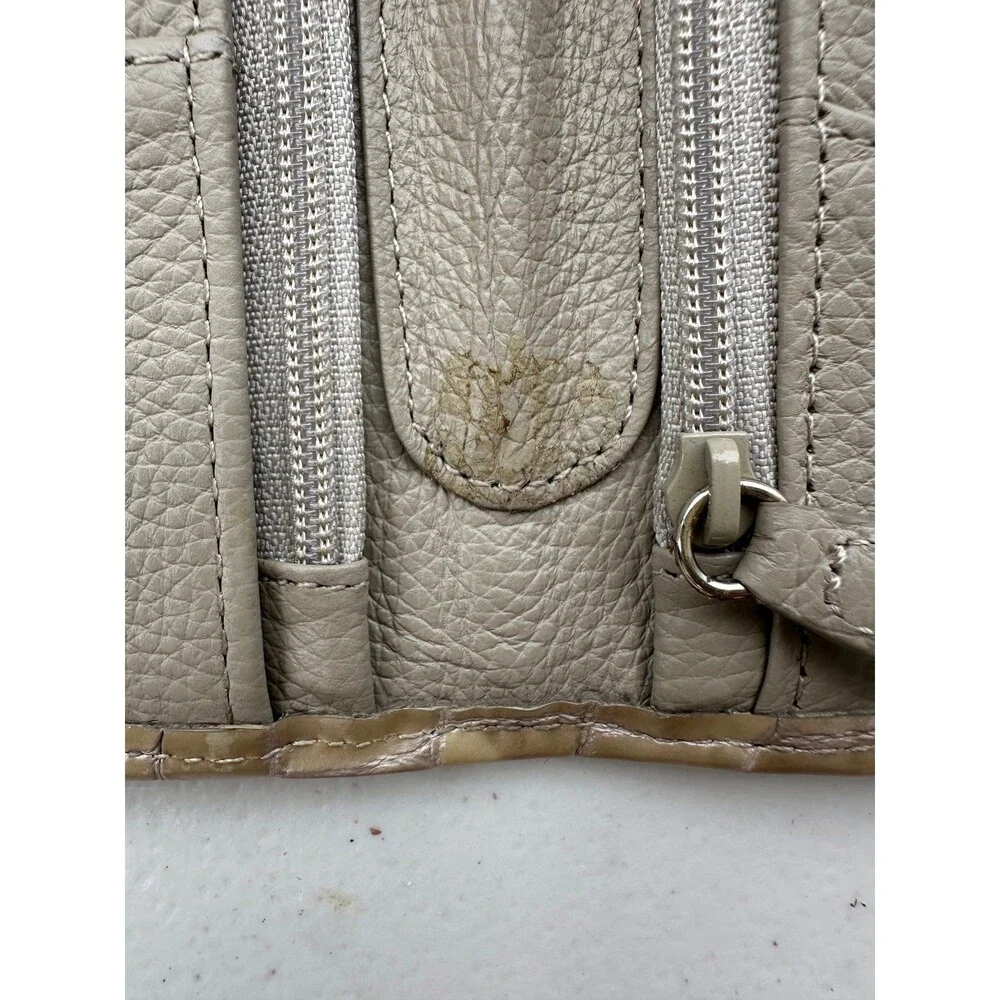 Brighton Bellissimo Heart Glossy Crocodile Embossed Leather Folio Wallet